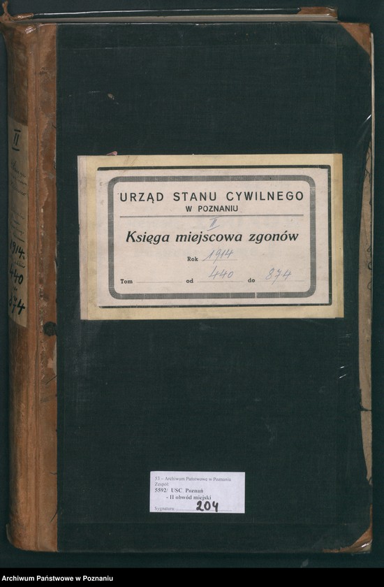 Obraz 2 z jednostki "Księga miejscowa zgonów tom II [Rejestr główny zgonów]"