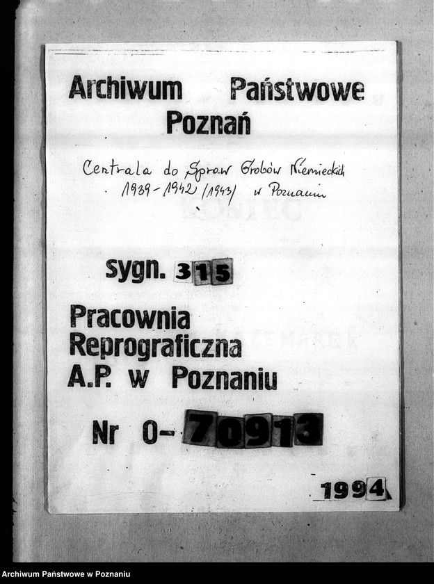 Obraz 1 z jednostki "Liste der Volksdeutschen, die im Jahre 1939, insbesondere während der deutsch - polnischen Feldzuges akls Ziwilpersonen verhaftel, interniert oderverschleppt worden sind (Łódź)"