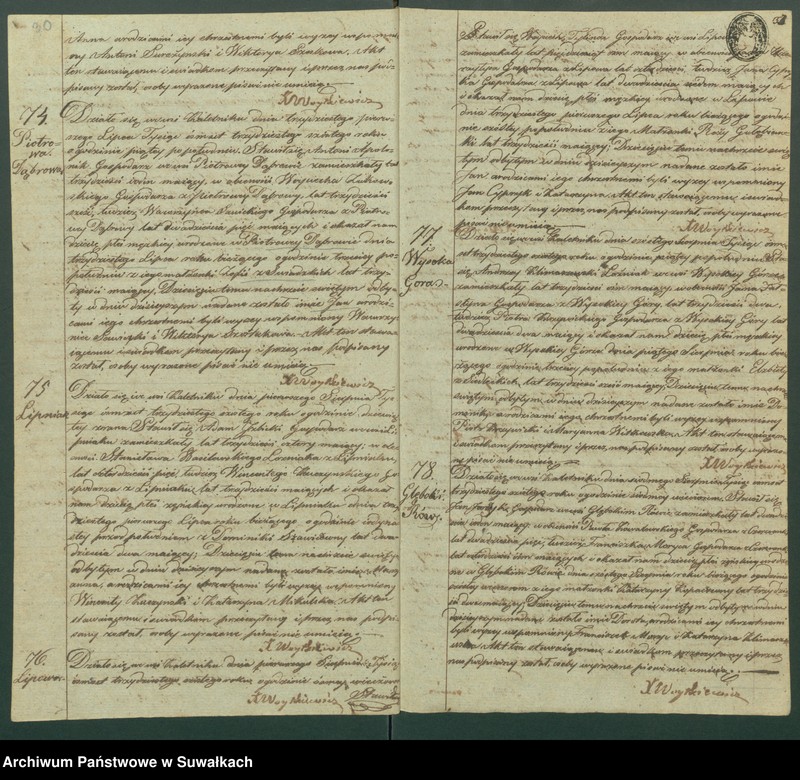 Obraz 18 z jednostki "Duplikat Aktów Urodzonych, Zaślubionych i Umarłych Parafii Kaletnickiey z Roku 1836"