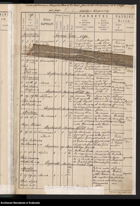 image.from.unit.number "Księga urodzeń parafii Szczurowa"