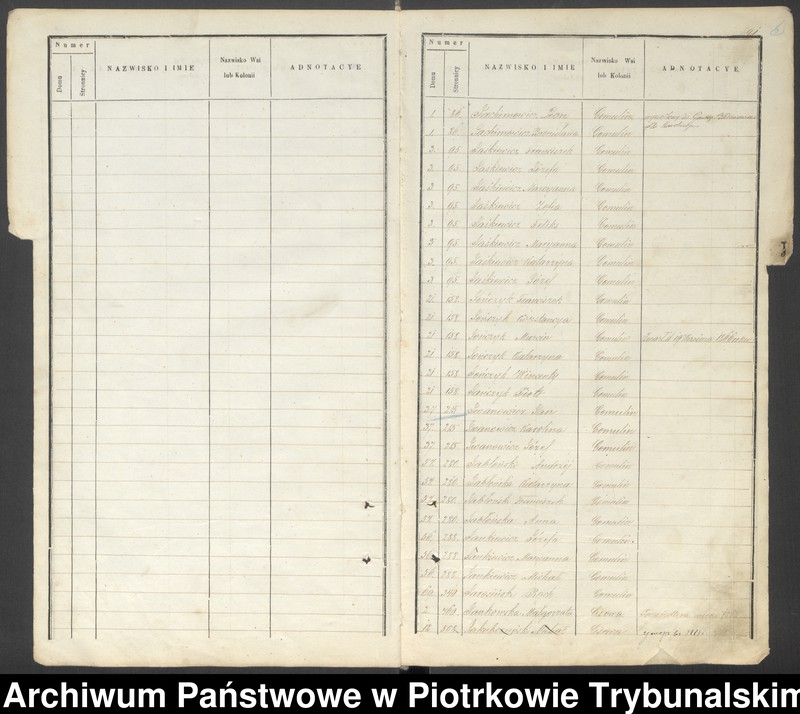 image.from.unit.number "[Księga ludności stałej wsi: Gomulin, Żachta, Folwark Żądło, Cisowa, Zaborów]"