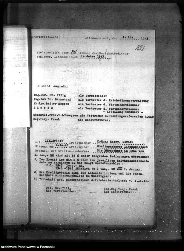 Obraz 16 z jednostki "Sitzungen des Bezirkskreditausschusses - Litzmannstadt (Łódź)"