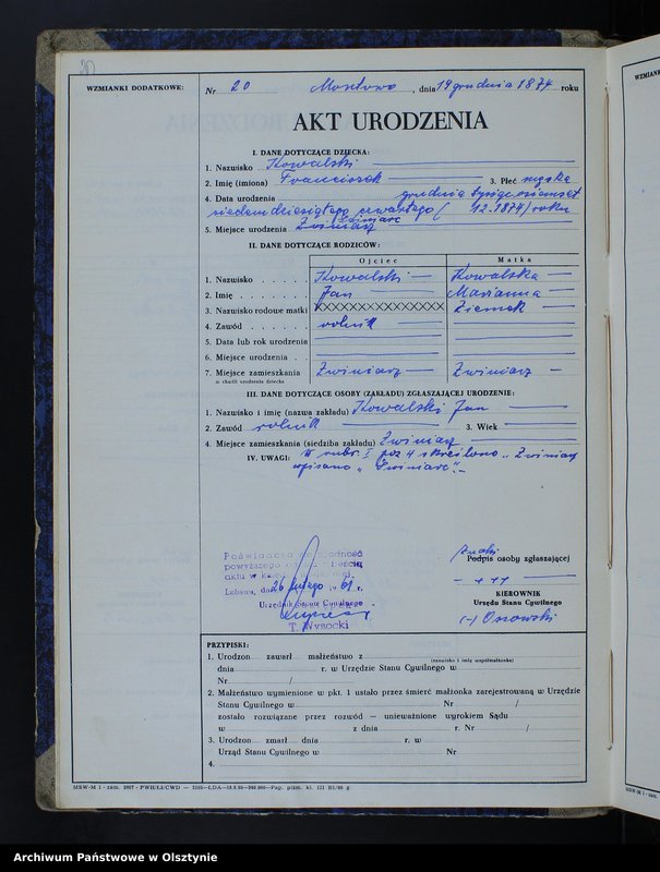 image.from.team "Urząd Stanu Cywilnego w Zwiniarzu pow. nowomiejski"