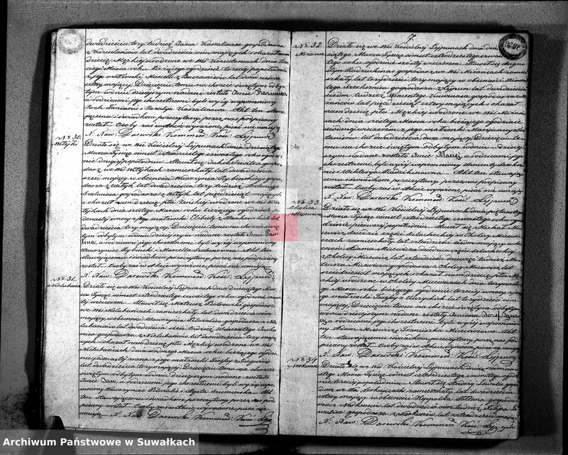 Obraz 9 z jednostki "Księga Duplikat Urodzonych, Zaślubionych i Zmarłych na Rok Tysiąc osiemset czterdziesty czwarty Parafij Leypuńskiej 1844"