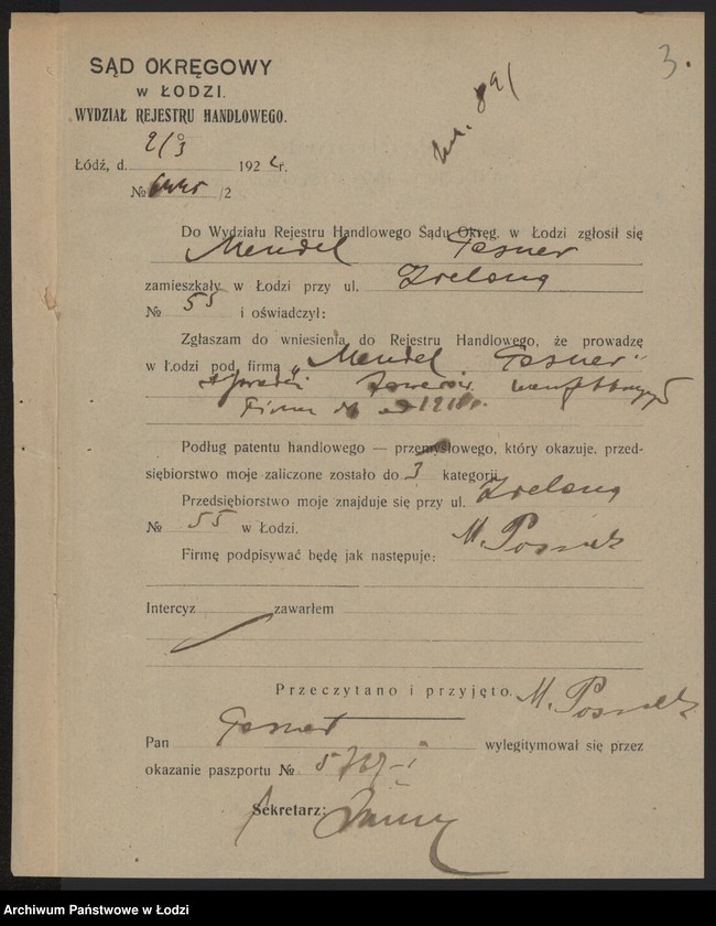 Obraz 5 z jednostki "Mendel Posner- sprzedaż towarów manufakturowych"