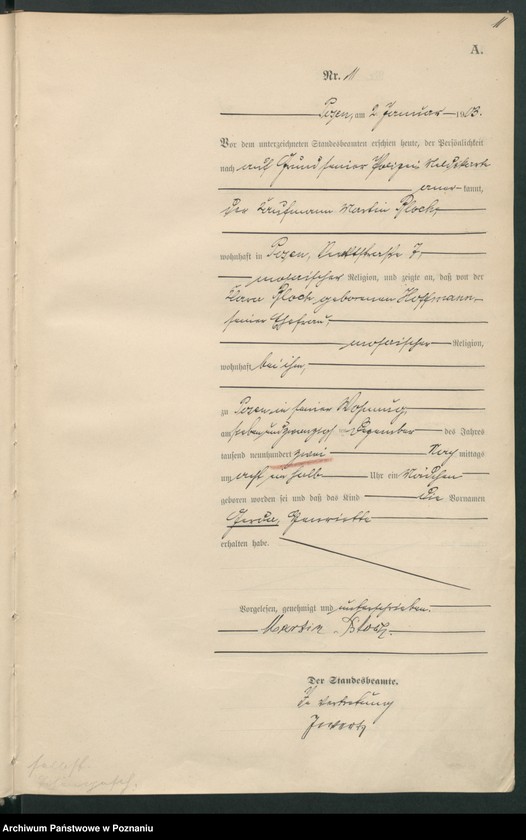 Obraz 14 z jednostki "Księga urodzeń tom I"