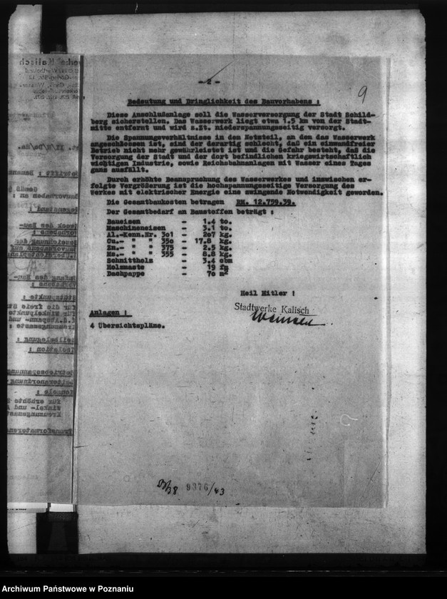 Obraz 13 z jednostki "Wasserwerk der Stadt Schildberg - Ostrzeszów, Kr. Kempen - Kępno"