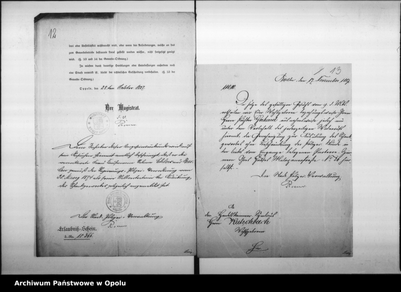 Obraz 12 z jednostki "Acta des Magistrats zu Oppeln betreffend die Schankwirtschaft im Kutschbach