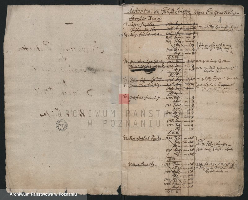 Obraz 3 z jednostki "Einguartierung - Rastanten von Hausleuten im Mittagteil der Stadt Lissa; język niemiecki"