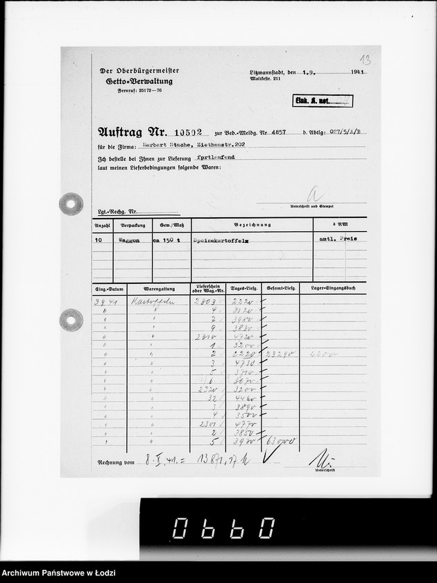 Obraz 17 z jednostki "Aufträge 10501- 10590"