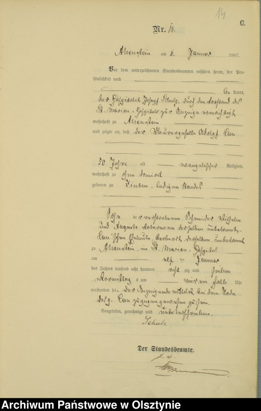 image.from.unit.number "Sterbe-Haupt-Register Tom I,Nr 1 - 316"