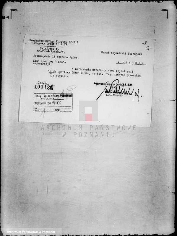 Obraz 11 z jednostki "/Klub Sportowy,,Obra" w Zbąszyniu/"