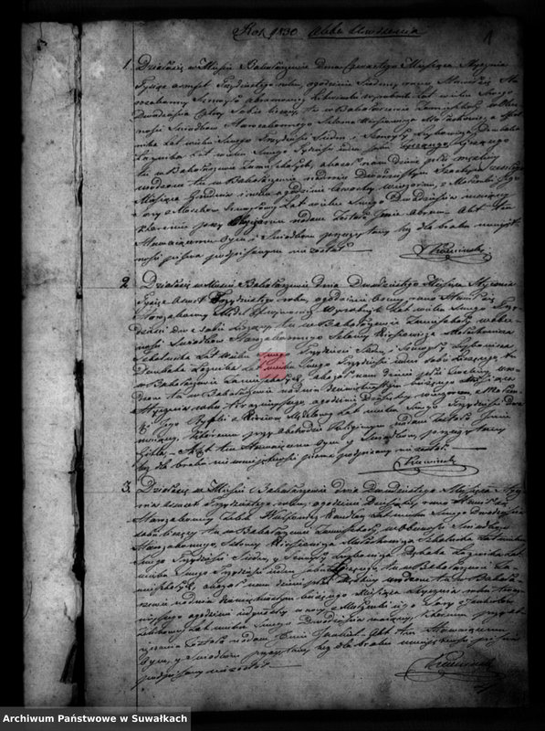 image.from.unit.number "Akta Urodzonych, Umarłych i Zaślubionych Okręgu Bakałarzewo za rok 1830"
