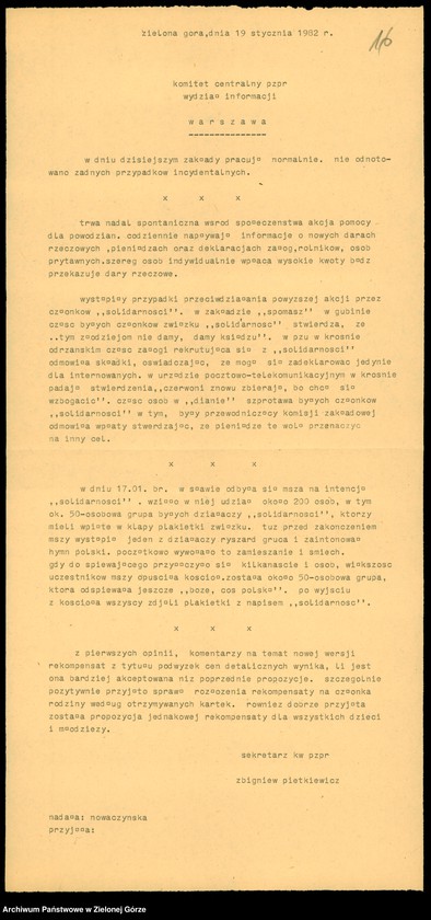 image.from.unit.number "Teleksy z KW do KC, 1 styczeń - 29 styczeń 1981"