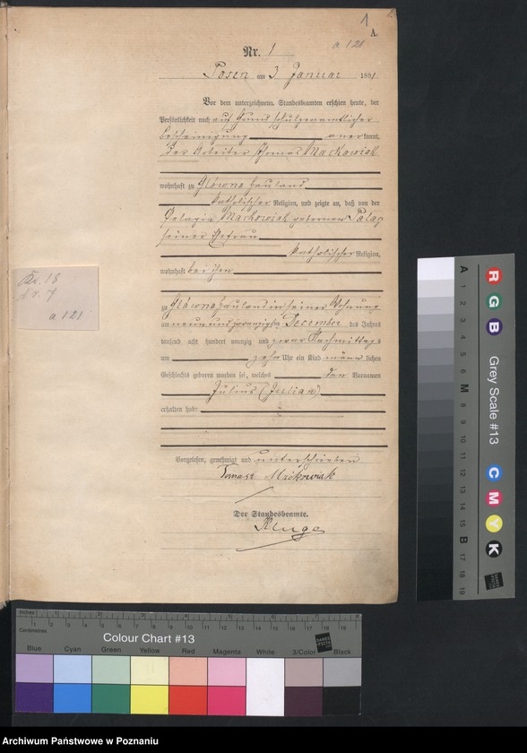 Obraz 3 z jednostki "Księga urodzeń t. I"