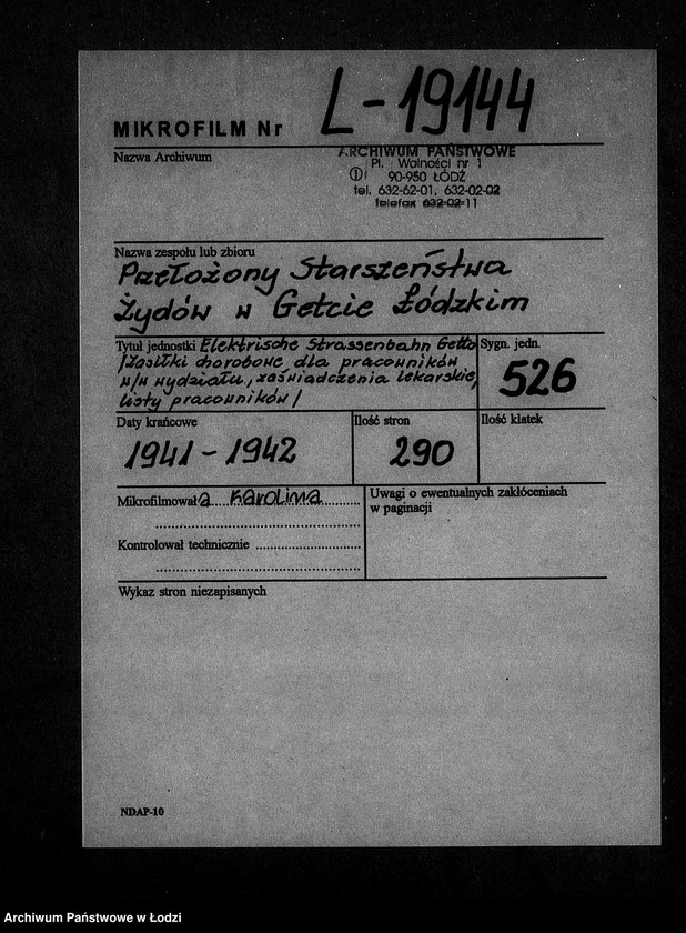 Obraz 2 z jednostki "Elektrische Strassenbahn [Zasiłki chorobowe dla pracowników wydziału, zaświadczenia lekarskie, listy pracowników]"