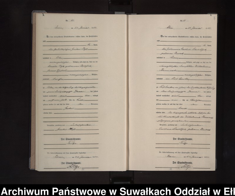 image.from.unit.number "Geburts-Neben-Register des Königlichen Preussischen Standes-Amtes Orlen Kreis Loetzen"