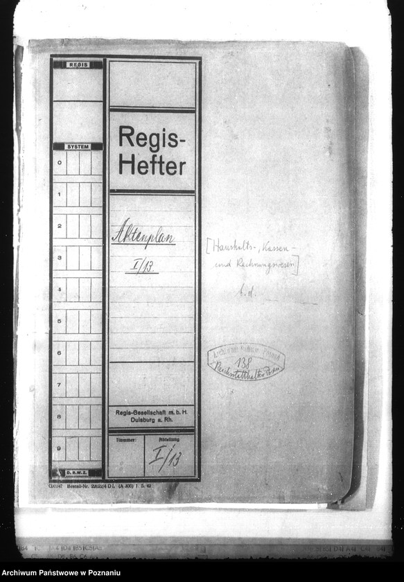 Obraz 4 z jednostki "Aktenplan (Haushalts-, Kassen- und Rechnungswesen)"