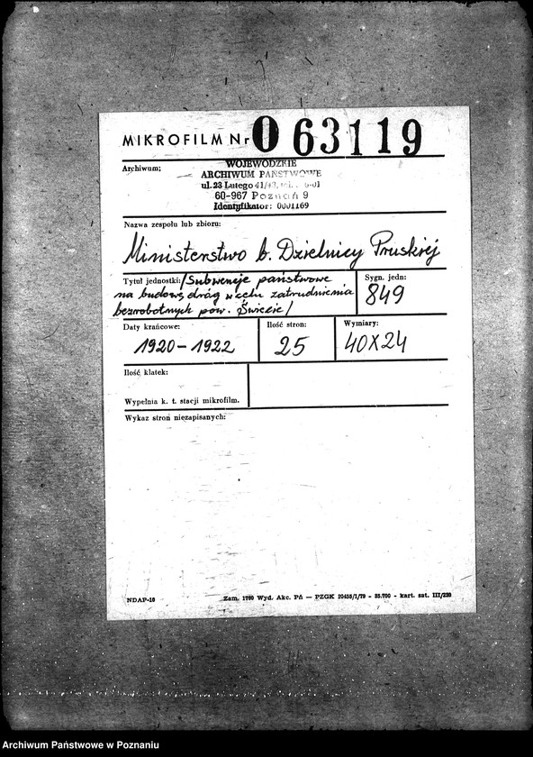 Obraz 2 z jednostki "[Subwencje państwowe na budowę dróg w celu zatrudniania bezrobotnych pow. Świecie]"