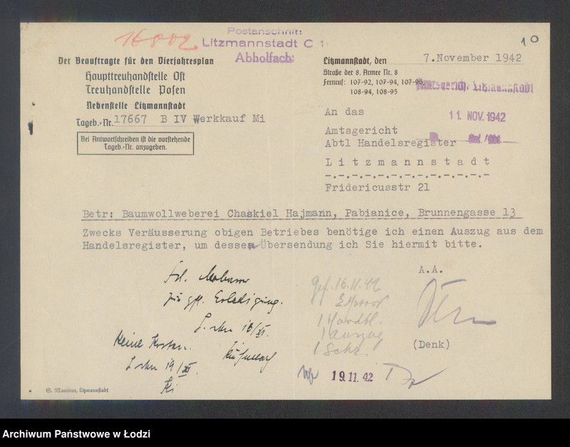 Obraz 12 z jednostki "Chaskiel Hajman- tkalnia mechaniczna"