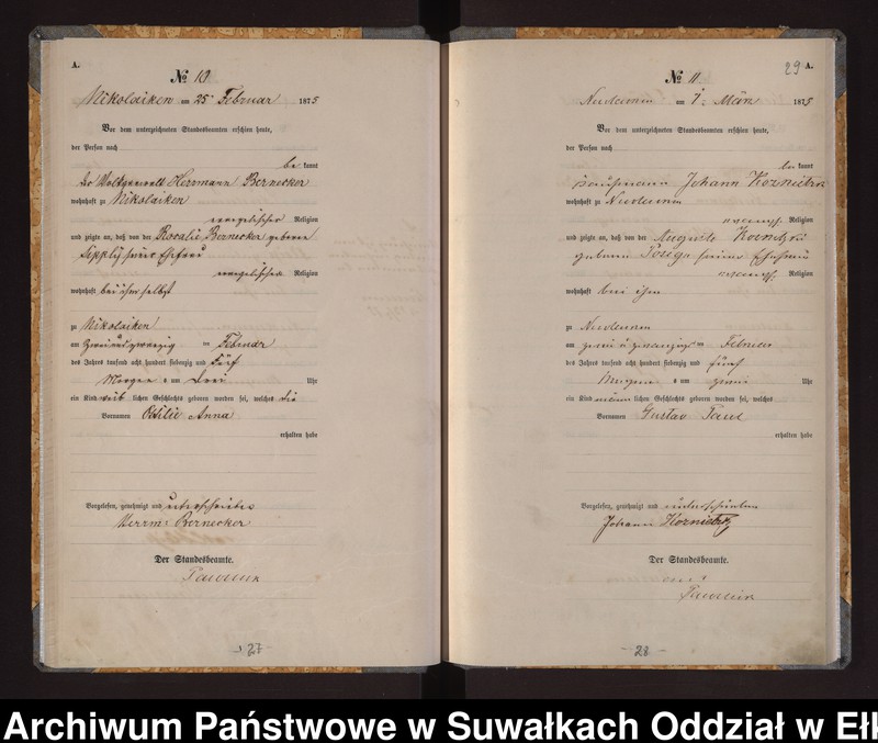 image.from.unit.number "Haupt-Geburts-Register des Königlich Preussischen Standes-Amtes der Stadt Nicolaiken Kreis Sensburg"