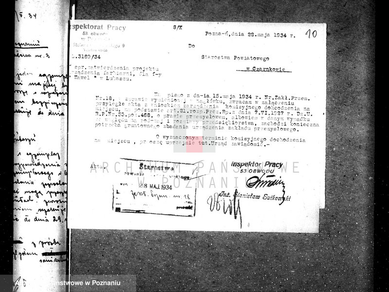 Obraz 14 z jednostki "Zatwierdzenie zakładu przemysłowego /farbiarni/ Stanisława Kluza w Lubaszu pow. Czarnków"