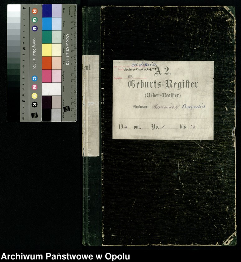 Obraz 3 z jednostki "Geburts-Register (Neben-Register) Standesamt Borkendorf 1912 No. 1 bis 73."