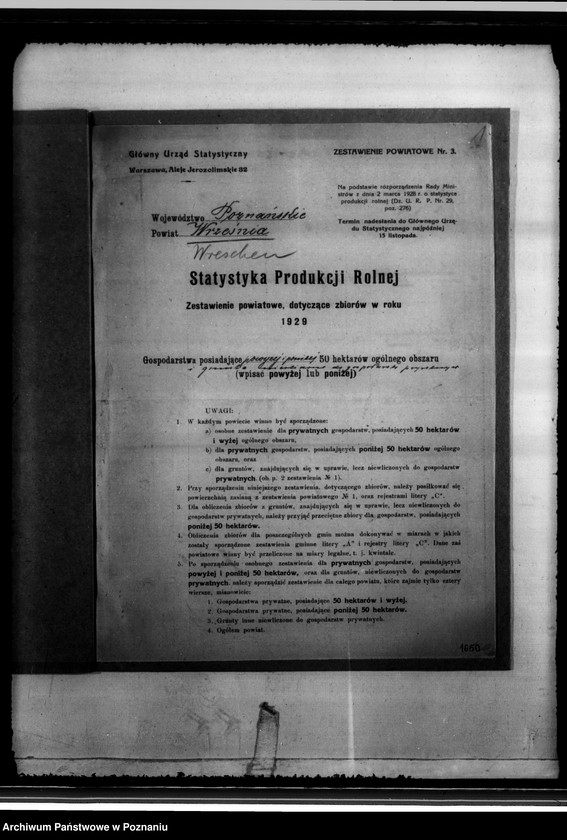 Obraz 5 z jednostki "/Statystyka produkcji rolnej - zestawienie powiatowe - Września/"