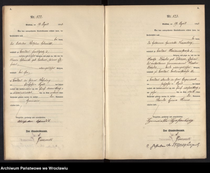 image.from.unit.number "Geburts-Haupt-Register Breslau I 1895 Band 3"