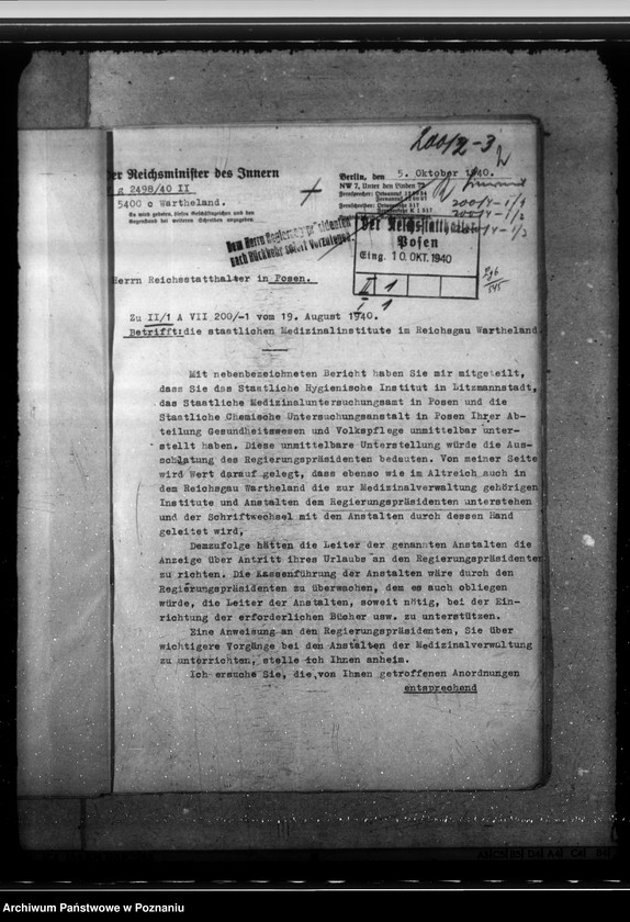 Obraz 7 z jednostki "Dienstaufsicht über die Mediznalinstitute"