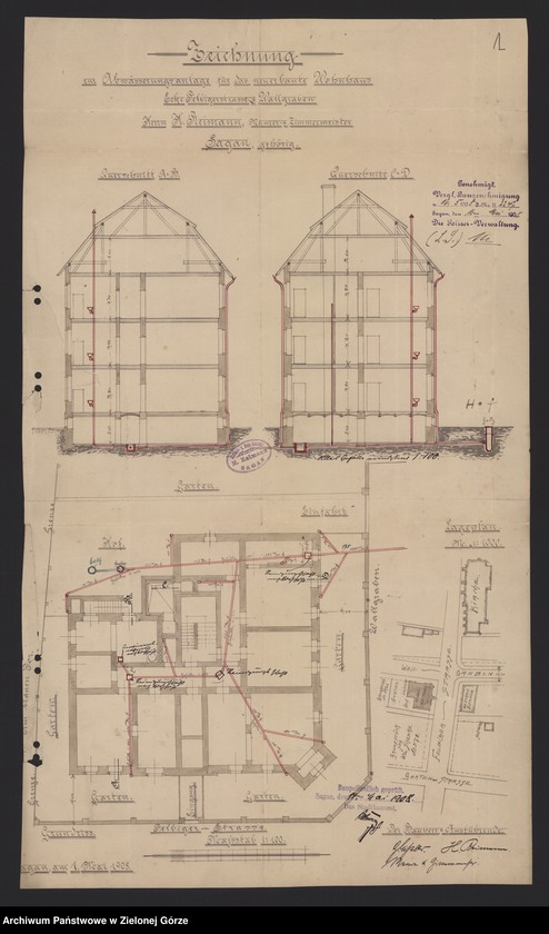 Obraz 8 z jednostki "Felbigerstrasse. Abwässerungsanlage für das neuerbaute Wohnhaus. H. Reimann. "