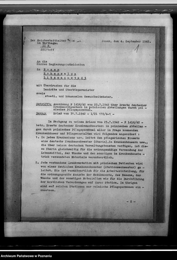 Obraz 5 z jednostki "Zastępstwo niemieckiego personelu pielęgniarskiego przez personel polski w polskich oddziałach szpitalnych"