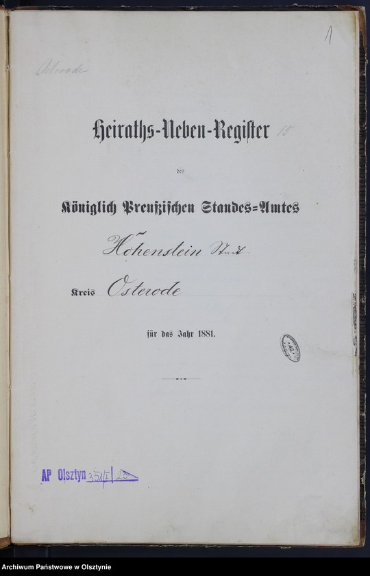 image.from.unit.number "Heiraths-Neben-Register Nr 1 - 22"