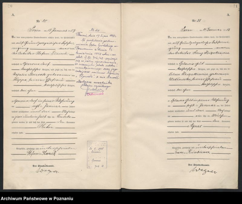 Obraz 13 z jednostki "Księga urodzeń tom I"