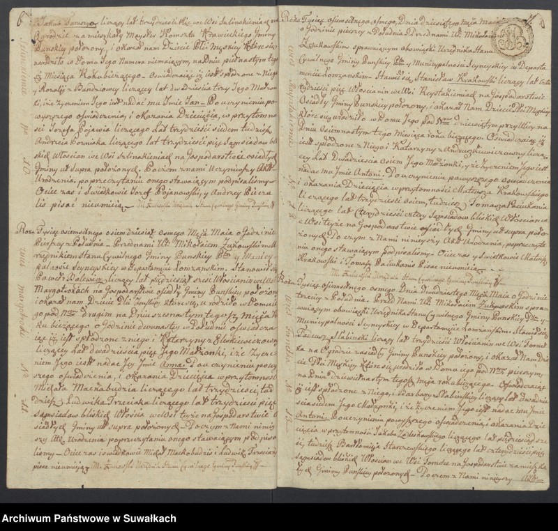image.from.unit.number "Akta urodzonych gminy puńskiey rok 1808"