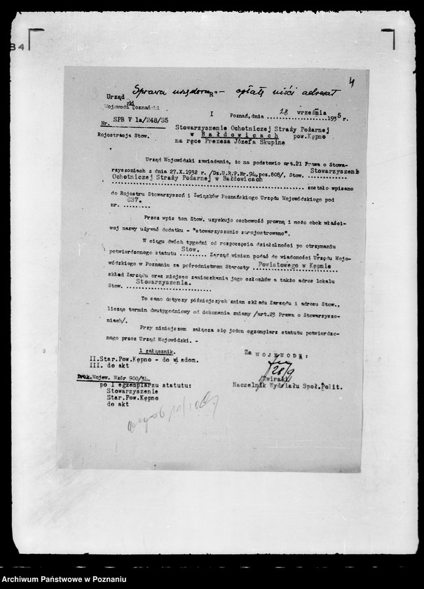 Obraz 8 z jednostki "/Stowarzyszenie ochotniczej straży pożarnej powiatu kępińskiego/ litery od B-J"