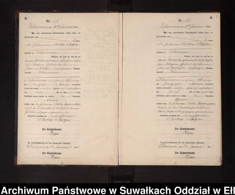image.from.unit.number "Geburts-Neben-Register des Preussischen Standes-Amtes Widminnen Kreis Loetzen"