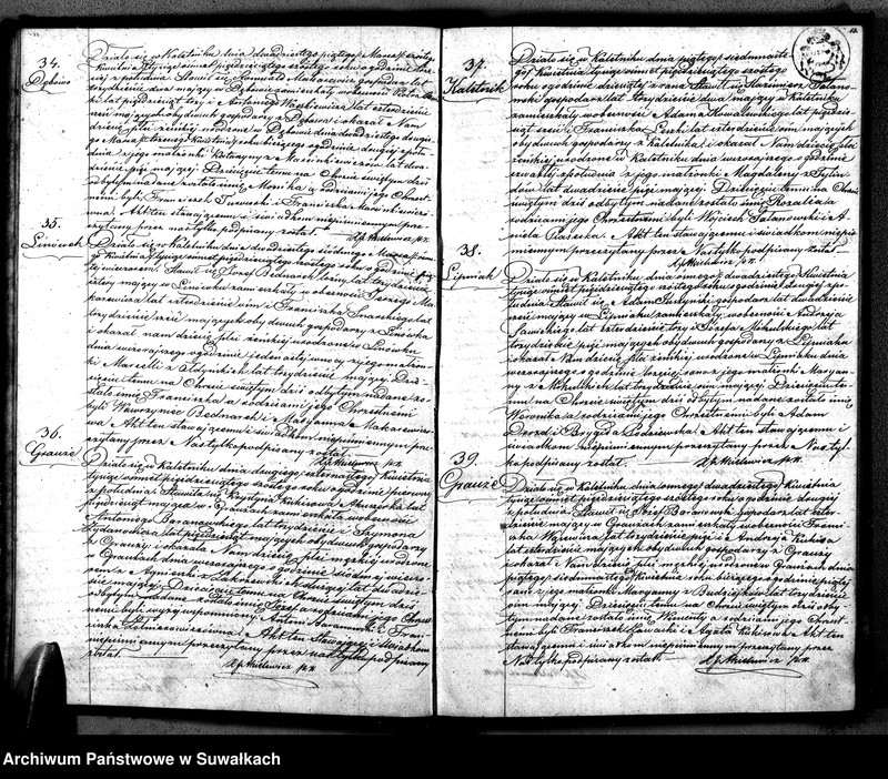 image.from.unit.number "Duplikat Aktów Urodzonych, Zaślubionych i Zmarłych Parafii Kaletnickiej."