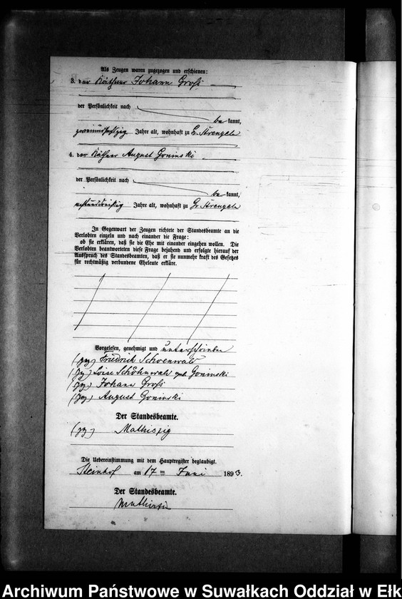 image.from.unit.number "Heiraths-Neben-Register des Preussischen Standes-Amtes Gr. Strengeln Kreis Angerburg"