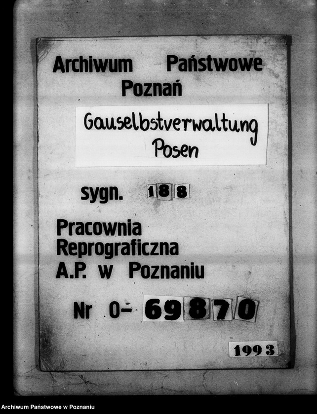 Obraz 1 z jednostki "Forderung gegen den Reichskommisar für die Fertigung deutschen Volkstums [Grundstück Schönfelde, Kreis Gnesen Bl. Nr.32]."