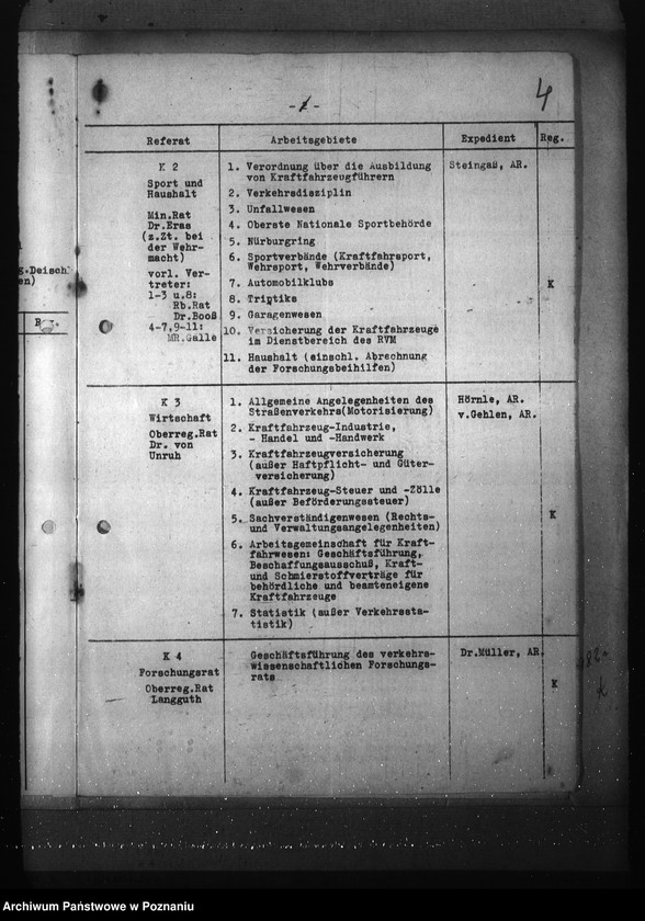 Obraz 8 z jednostki "Podział czynności dla Abteilung für Kraftverkehr und Strassenwesen w Reichsverkehrministerium"