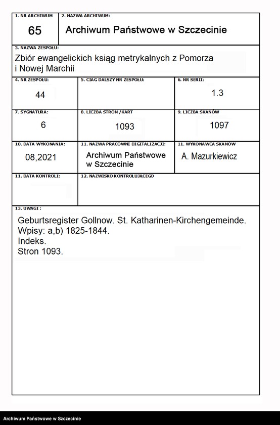 image.from.unit.number "Geburtsregister Gollnow. St. Katharinen-Kirchengemeinde."
