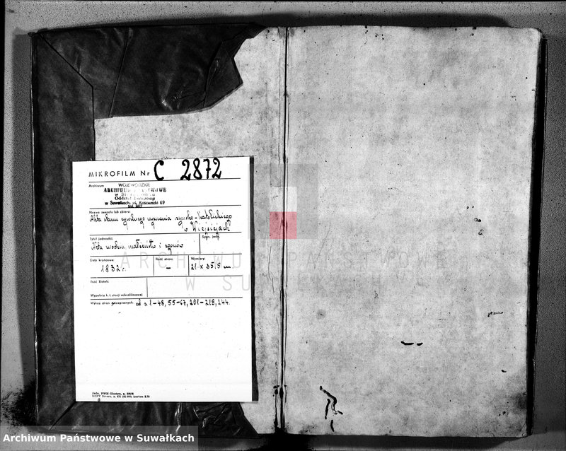 image.from.unit.number "Akta trzech obiektów urodzenia, małżeństw i zejścia parafii weysieyskiey z roku 1832"