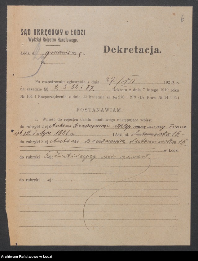 Obraz 8 z jednostki "Antoni Drewnowicz – sklep rzeźniczy"