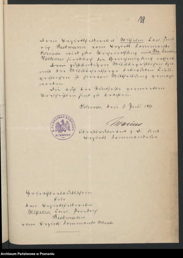 Obraz 20 z jednostki "Die von den Verlobten beigebrachten Urkunden zur Eheschliessung pro 1899"