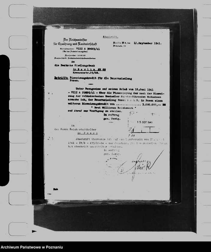 Obraz 15 z jednostki "Zapotrzebowanie pieniedzy na cele rolnictwa - Sonstiges"