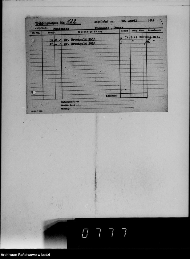 Obraz 13 z jednostki "Fundsachen. [Kartoteka]"