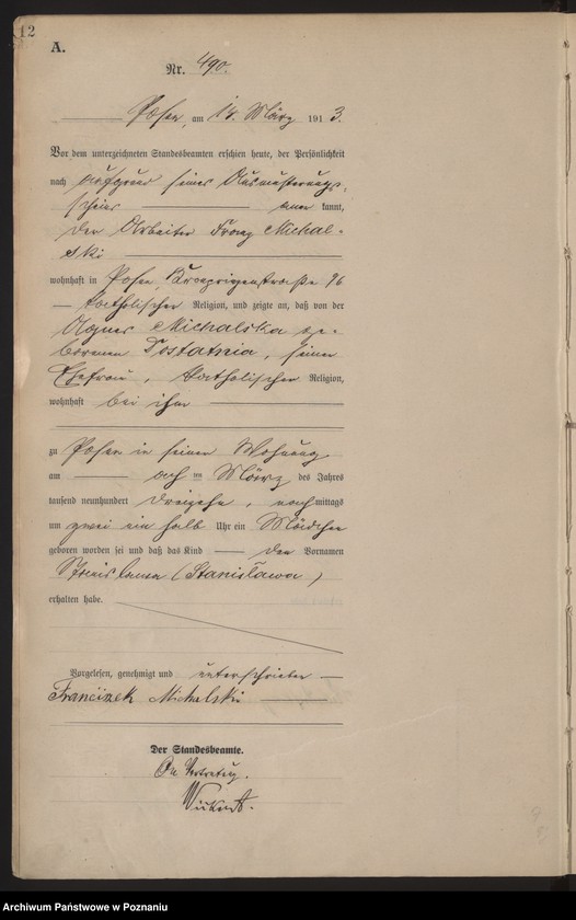 Obraz 14 z jednostki "Księga miejscowa urodzeń tom II [Rejestr główny urodzeń]"