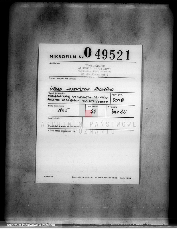 Obraz 2 z jednostki "Oszacowanie wykupionych gruntów majątku Łobżenice powiatu wyrzyskiego"