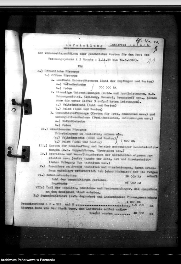 Obraz 16 z jednostki "Zarządzenia i korespondencja w sprawie opieki społecznej, zwłaszcza jej finansowania"